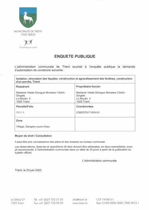 Enquête publique du 23 juin 2023