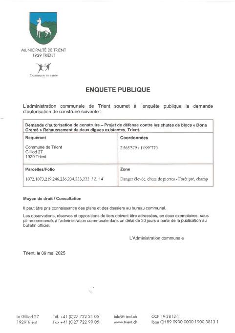 Enquête publique - rehaussement de 2 digues Dona Gremé