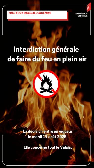 Danger d'incendie - Interdiction de faire du feu